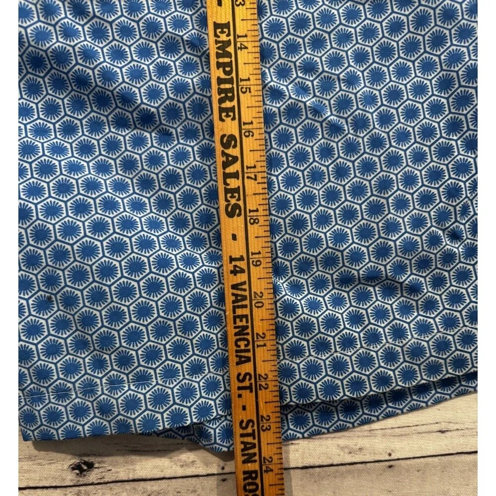 Psycho Bunny Swim Trunk Short Sz 5XL Blue Geometric Pattern Drawstring Lined